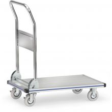 Platformwagen, transportwagen 150 kg van aluminium met inklapbare duwbeugel 740x480