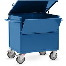 Bakwagen 600 kg 1000x700 met wanden van staalplaat en deksel