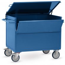 Bakwagen 600 kg 1200x800 met wanden van staalplaat en deksel