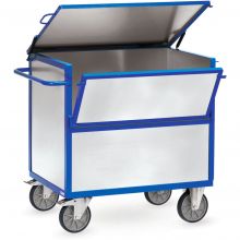 Bakwagen 600 kg 1000x700 met wanden van verzinkt staalplaat en deksel