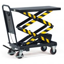 Heftafel, hefwagen 300 kg 1010x520 mm (lxb) met dubbele schaar en geschroefde duwbeugel