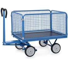 Handtrekwagen met draadgaas wanden 1200x800x1125 mm (lxbxh) 750 kg