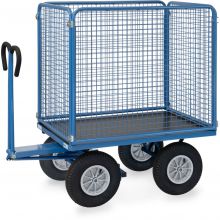 Handtrekwagen met draadgaas wanden 1200x800x1490 mm (lxbxh) 1000 kg