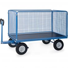 Handtrekwagen met draadgaas wanden 2000x1000x1490 mm (lxbxh) 1250 kg