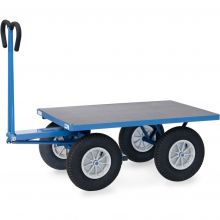Handtrekwagen met platform 1200x800 mm 1000 kg met luchtbanden