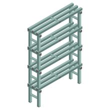 Kunststof stelling REA Euro Design 1450x1000x300 mm (hxbxd) 4 niveaus