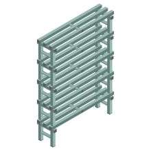 Kunststof stelling REA Euro Design 1450x1000x300 mm (hxbxd) 5 niveaus