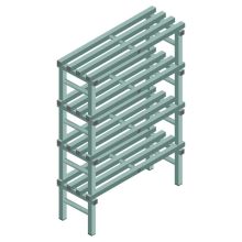 Kunststof stelling REA Euro Design 1450x1000x400 mm (hxbxd) 4 niveaus