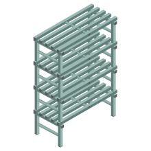Kunststof stelling REA Euro Design 1450x1000x500 mm (hxbxd) 4 niveaus