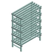 Kunststof stelling REA Euro Design 1450x1000x500 mm (hxbxd) 5 niveaus