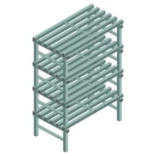Kunststof stelling REA Euro Design 1450x1000x600 mm (hxbxd) 4 niveaus