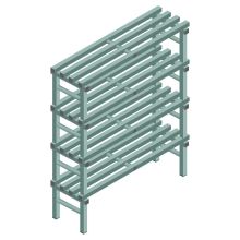 Kunststof stelling REA Euro Design 1450x1200x400 mm (hxbxd) 4 niveaus
