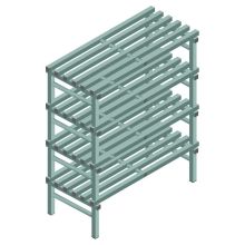 Kunststof stelling REA Euro Design 1450x1500x600 mm (hxbxd) 4 niveaus