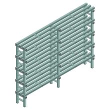 Kunststof stelling REA Euro Design 1450x2000x300 mm (hxbxd) 5 niveaus