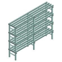Kunststof stelling REA Euro Design 1450x2000x400 mm (hxbxd) 4 niveaus