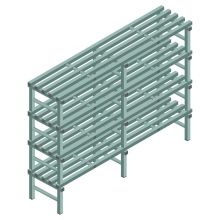 Kunststof stelling REA Euro Design 1450x2000x500 mm (hxbxd) 4 niveaus