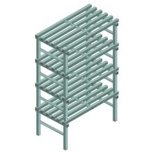 Kunststof stelling REA Euro Design 1600x1000x600 mm (hxbxd) 4 niveaus