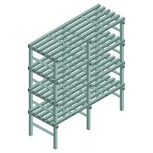 Kunststof stelling REA Euro Design 1600x1500x600 mm (hxbxd) 4 niveaus