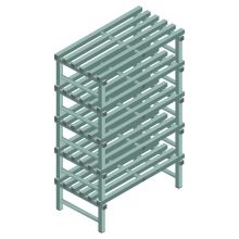 Kunststof stelling REA Euro Design 1650x1000x600 mm (hxbxd) 5 niveaus