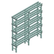 Kunststof stelling REA Euro Design 1650x1500x300 mm (hxbxd) 5 niveaus