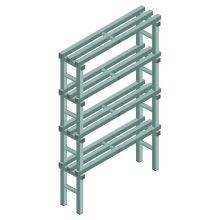 Kunststof stelling REA Euro Design 1750x1000x300 mm (hxbxd) 4 niveaus