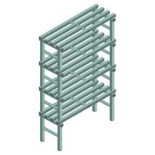 Kunststof stelling REA Euro Design 1750x1000x400 mm (hxbxd) 4 niveaus
