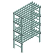 Kunststof stelling REA Euro Design 1750x1000x500 mm (hxbxd) 4 niveaus