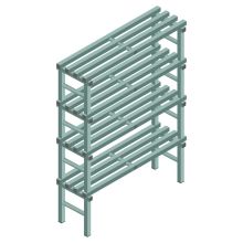Kunststof stelling REA Euro Design 1750x1200x400 mm (hxbxd) 4 niveaus