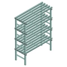 Kunststof stelling REA Euro Design 1750x1200x500 mm (hxbxd) 4 niveaus