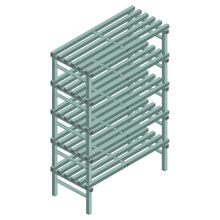 Kunststof stelling REA Euro Design 1850x1200x600 mm (hxbxd) 5 niveaus