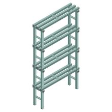 Kunststof stelling REA Euro Design 1900x1000x300 mm (hxbxd) 4 niveaus