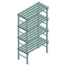 Kunststof stelling REA Euro Design 1900x1000x500 mm (hxbxd) 4 niveaus