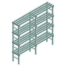 Kunststof stelling REA Euro Design 1900x2000x400 mm (hxbxd) 4 niveaus