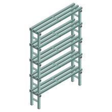 Kunststof stelling REA Euro Design 2050x1200x300 mm (hxbxd) 5 niveaus