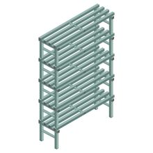Kunststof stelling REA Euro Design 2050x1200x400 mm (hxbxd) 5 niveaus