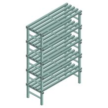 Kunststof stelling REA Euro Design 2050x1200x500 mm (hxbxd) 5 niveaus