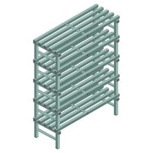 Kunststof stelling REA Euro Design 2250x1200x500 mm (hxbxd) 5 niveaus