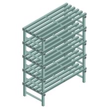 Kunststof stelling REA Euro Design 2250x1200x600 mm (hxbxd) 5 niveaus