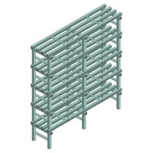 Kunststof stelling REA Euro Design 2250x1500x400 mm (hxbxd) 5 niveaus
