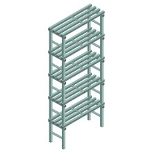 Kunststof stelling REA Euro Design 2450x1200x400 mm (hxbxd) 5 niveaus