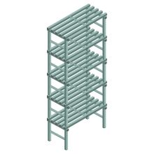 Kunststof stelling REA Euro Design 2450x1200x500 mm (hxbxd) 5 niveaus