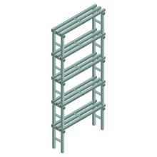 Kunststof stelling REA Euro Design 2450x1500x300 mm (hxbxd) 5 niveaus