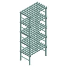 Kunststof stelling REA Euro Design 2450x1800x600 mm (hxbxd) 5 niveaus