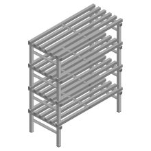 Kunststof stelling REA Euro Grey 1450x1500x600 mm (hxbxd) 4 niveaus