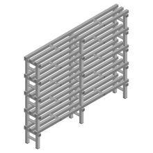 Kunststof stelling REA Euro Grey 1450x1800x300 mm (hxbxd) 5 niveaus