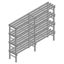 Kunststof stelling REA Euro Grey 1450x1800x400 mm (hxbxd) 4 niveaus