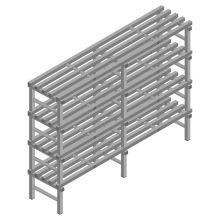 Kunststof stelling REA Euro Grey 1450x1800x500 mm (hxbxd) 4 niveaus