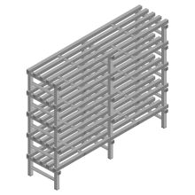 Kunststof stelling REA Euro Grey 1450x1800x500 mm (hxbxd) 5 niveaus
