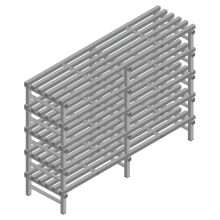 Kunststof stelling REA Euro Grey 1450x2000x600 mm (hxbxd) 5 niveaus