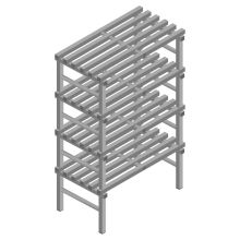 Kunststof stelling REA Euro Grey 1600x1000x600 mm (hxbxd) 4 niveaus